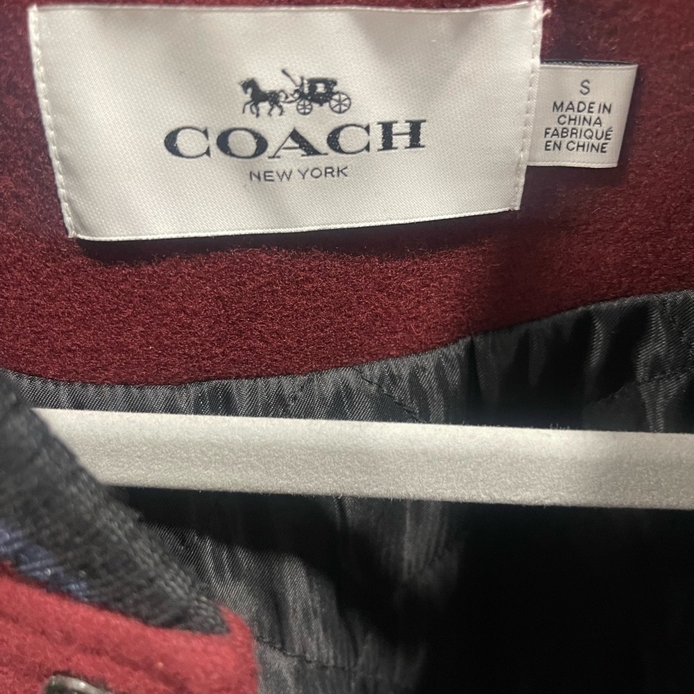Coach Burgundy Varsity Boyfriend Jacket - Picture 2 of 4